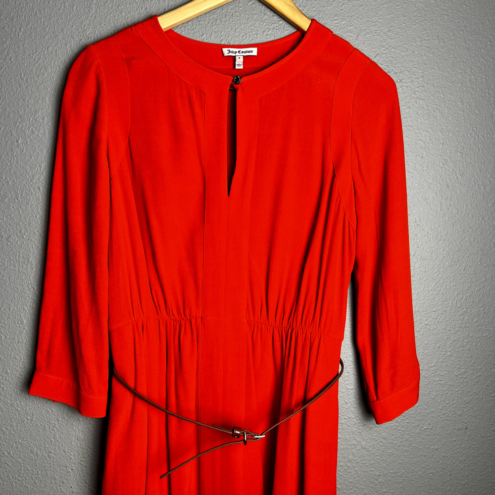 Juicy Couture‎ Romantic Red Dress Knee Length Size 6 Keyhole Back Holiday Party